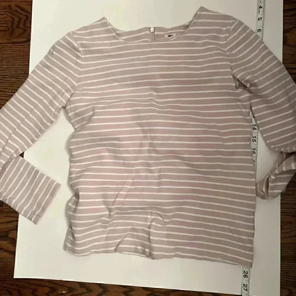 J.Crew stripped shirt with zipper in the back